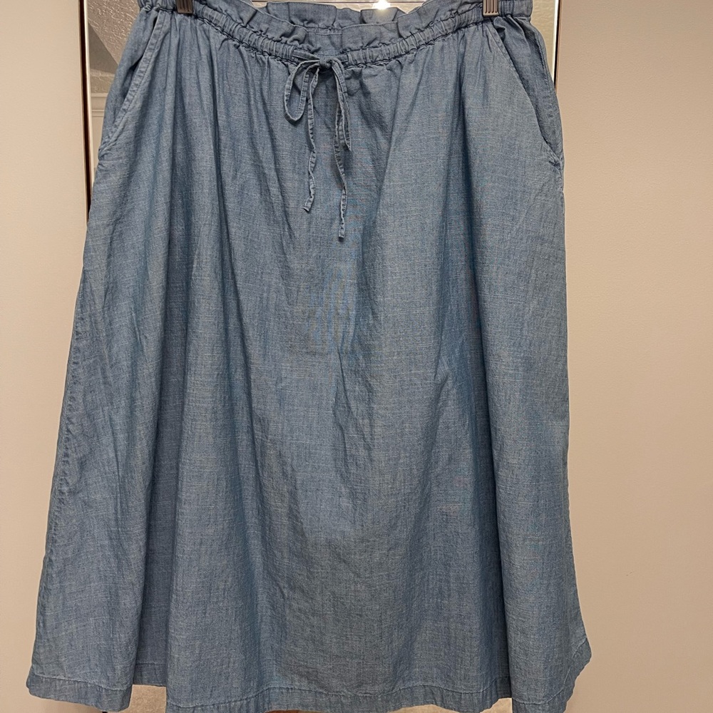 J. Crew Chambray Midi Skirt
